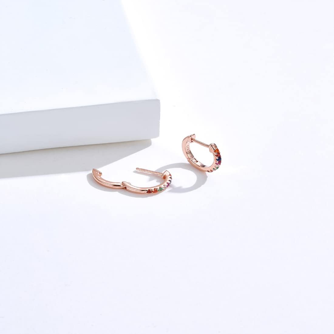 Rockyu ピアス レディース フープ シルバー925 多粒ジルコニア 金属アレルギー対応