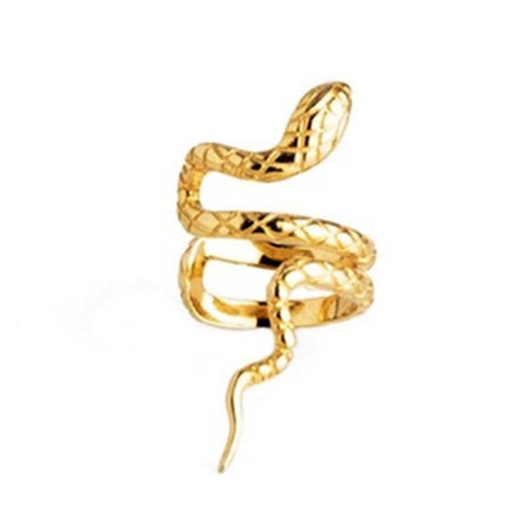 Rockyu レディースイヤーカフピアス スネークモチーフ シルバー925 ゴールド＆シルバー 金属アレルギー対応
