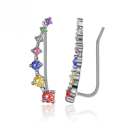 Rockyu スタークリップピアス レディース｜S925＆キュービックジルコニアの7連星イヤーカフ