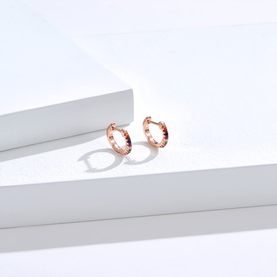 Rockyu ピアス レディース フープ シルバー925 多粒ジルコニア 金属アレルギー対応