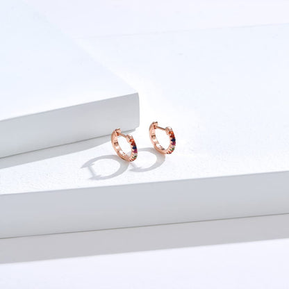 Rockyu ピアス レディース フープ シルバー925 多粒ジルコニア 金属アレルギー対応