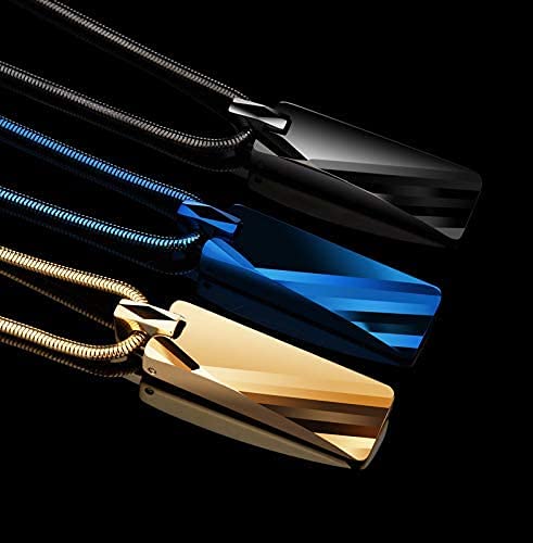 Rockyu ネックレス メンズ タングステンプレート シンプルミラーペンダント