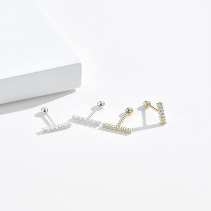 Rockyu ピアス レディース 小さめ シルバー925 ピンクゴールド スワロフスキー ジルコニア ヘリックス&トラガス対応 アレルギー対応