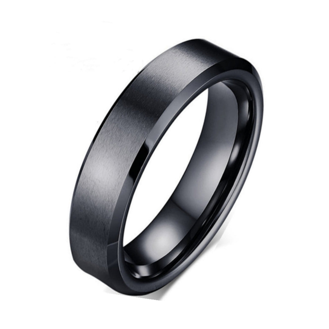 Rockyu チタンステンレスリング メンズリング シンプルマット仕上げ 男女兼用 4/6/8mm サイドカットデザイン 金属アレルギー対応