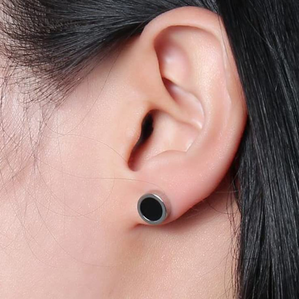 Rockyu ピアス メンズ 円型 ステンレス製 コインデザイン 光沢仕上げ 金属アレルギー対応