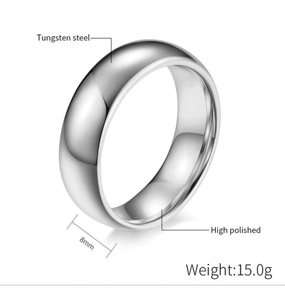 Rockyu タングステンリング 結婚・婚約に選ばれる 高光沢ペア対応リング（4mm/6mm/8mm）
