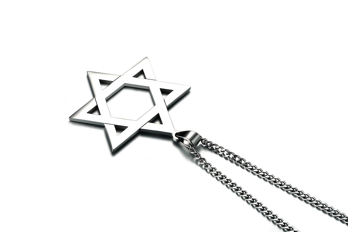 Rockyu 六芒星ネックレス メンズ ゴールド ダビデの星 ペンダント 316Lステンレス製 お守り アクセサリー