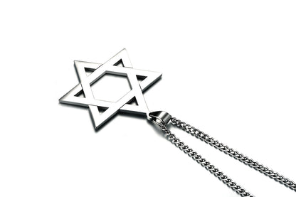 Rockyu 六芒星ネックレス メンズ ゴールド ダビデの星 ペンダント 316Lステンレス製 お守り アクセサリー