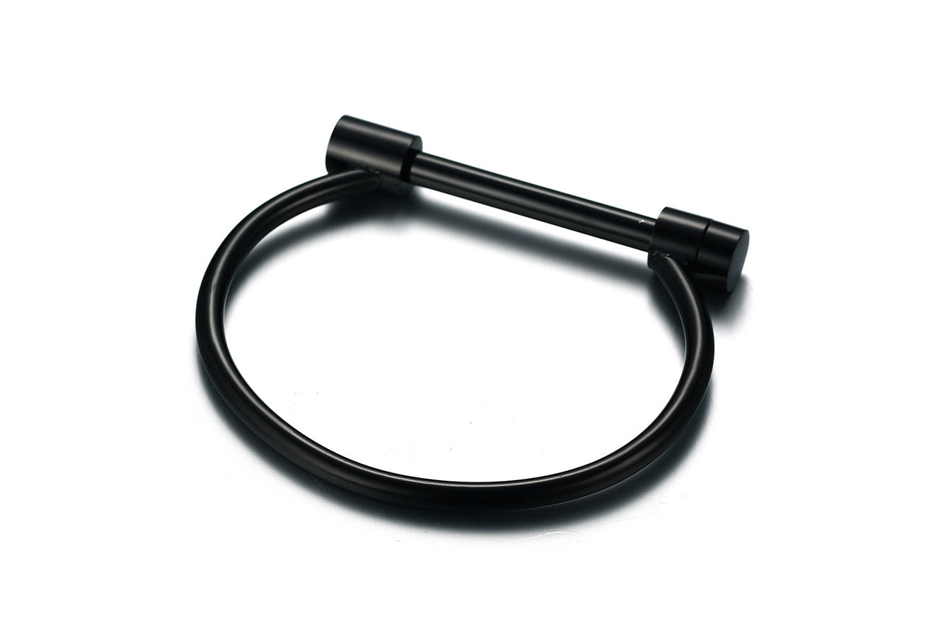 Rockyu シンプルチタンバングル｜4色展開のスタイリッシュひづめ風ブレスレット