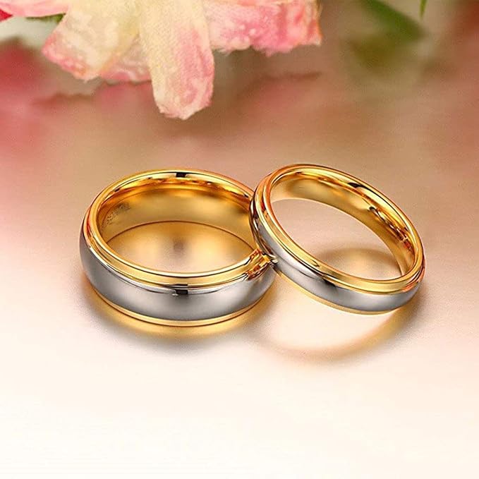 クラシック タングステン ペアリング ゴールド×シルバー 鏡面仕上げ 4mm/6mm