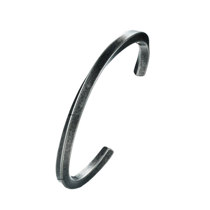 Rockyu C型チタンバングル レディース メンズ兼用 シルバー ゴールド ピンクゴールド ブラック サイズ調整可