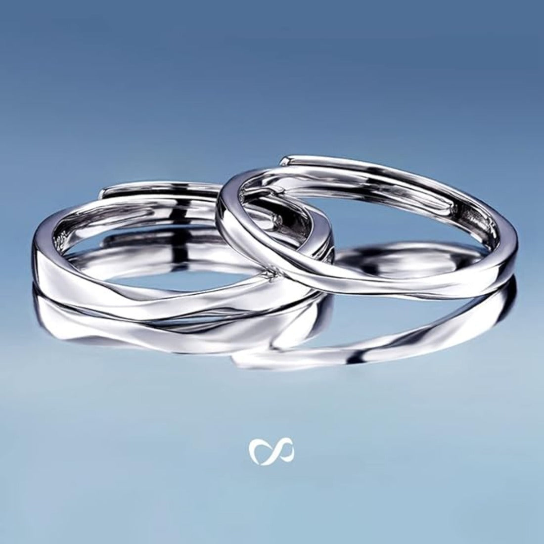 Rockyu リング メンズ フリーサイズ シルバー メビウスデザイン 純銀製 S925 指輪 アレルギー対応