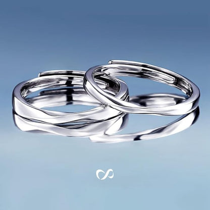 Rockyu リング メンズ フリーサイズ シルバー メビウスデザイン 純銀製 S925 指輪 アレルギー対応