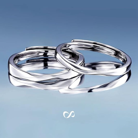Rockyu リング メンズ フリーサイズ シルバー メビウスデザイン 純銀製 S925 指輪 アレルギー対応