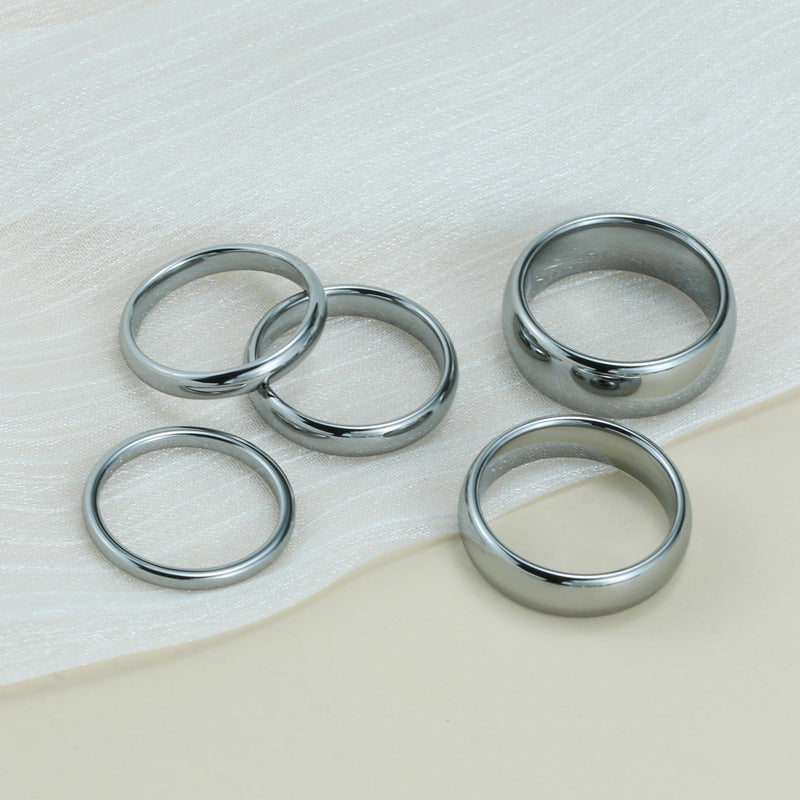 クラシック タングステンリング – 鏡面仕上げ メンズ＆レディース 3/4/6/8mm 指輪