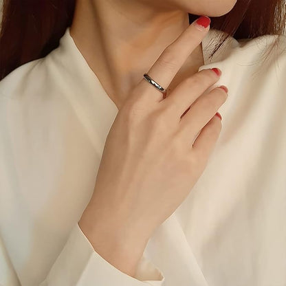 Rockyu クラシック3mmタングステンリング｜シンプル甲丸デザイン 金・銀・ピンクゴールド