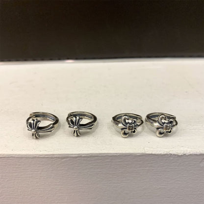 Rockyu ピアス メンズ シルバー925 クロス フープピアス 小ぶり リング 両耳用 男女兼用 アレルギー対応