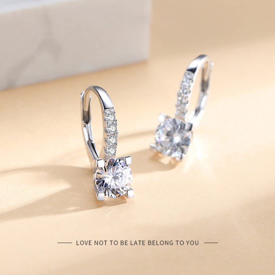 Rockyu ピアス レディース シルバー925 ジルコニア ティアドロップ レバーバック 金属アレルギー対応