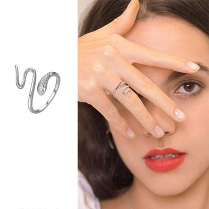 スネークリング レディース｜S925シルバー フリーサイズ 指輪｜Rockyu