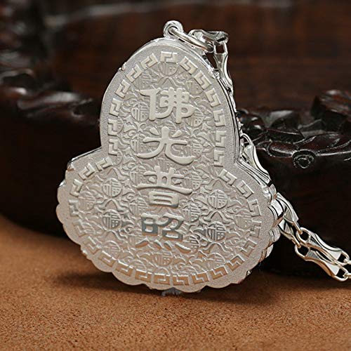 Rockyu ペンダントトップ レディース メンズ S999純銀 仏像 観音菩薩 弥勒菩薩 両面彫り 開運 お守り