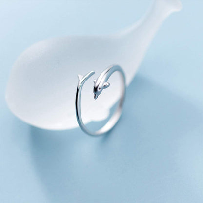 Rockyu イルカモチーフリング レディース シルバー999 フリーサイズ 指輪