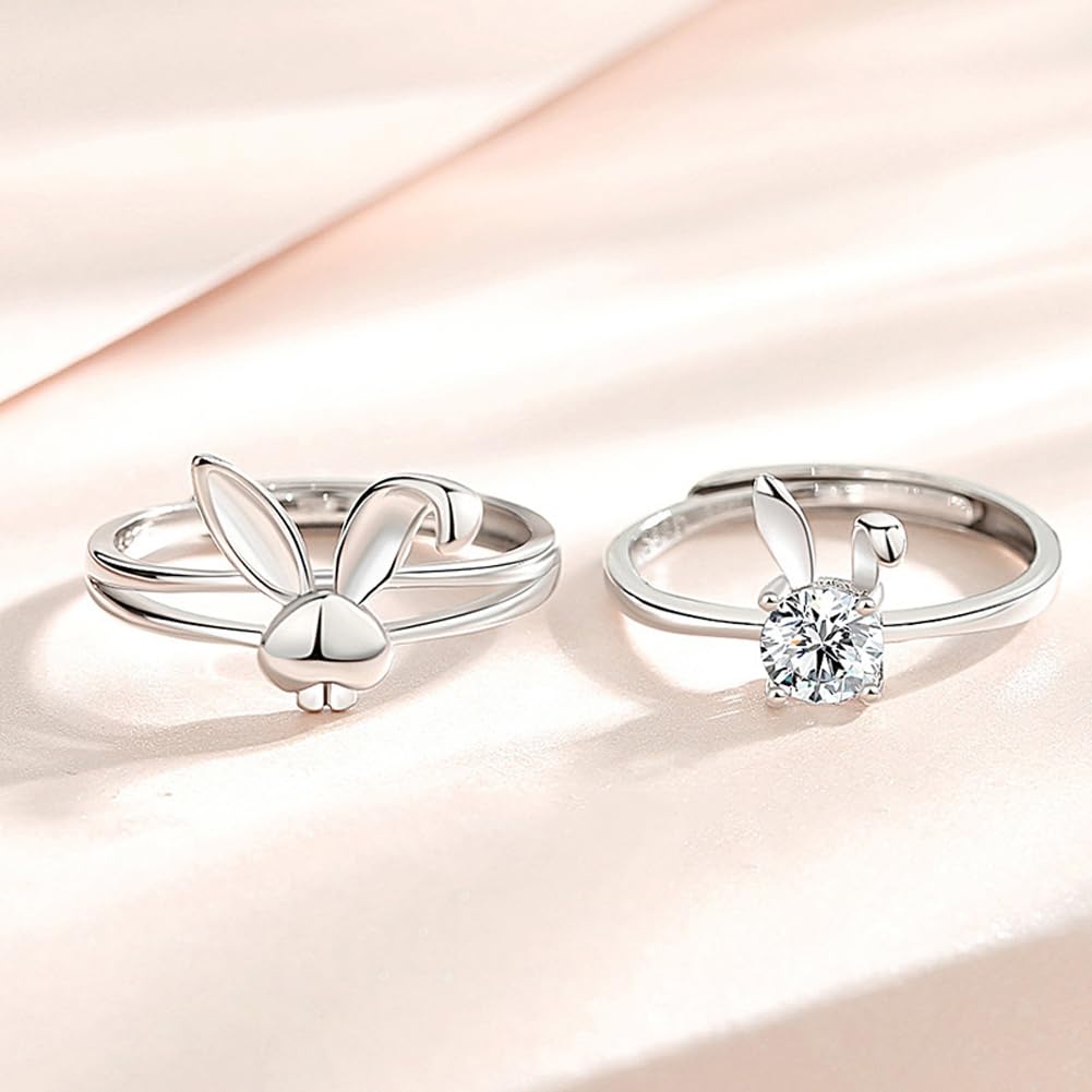 Rockyu ウサギペアリング シルバー925 フリーサイズ メンズ レディース 兎耳デザイン