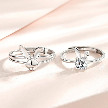 Rockyu ウサギペアリング シルバー925 フリーサイズ メンズ レディース 兎耳デザイン