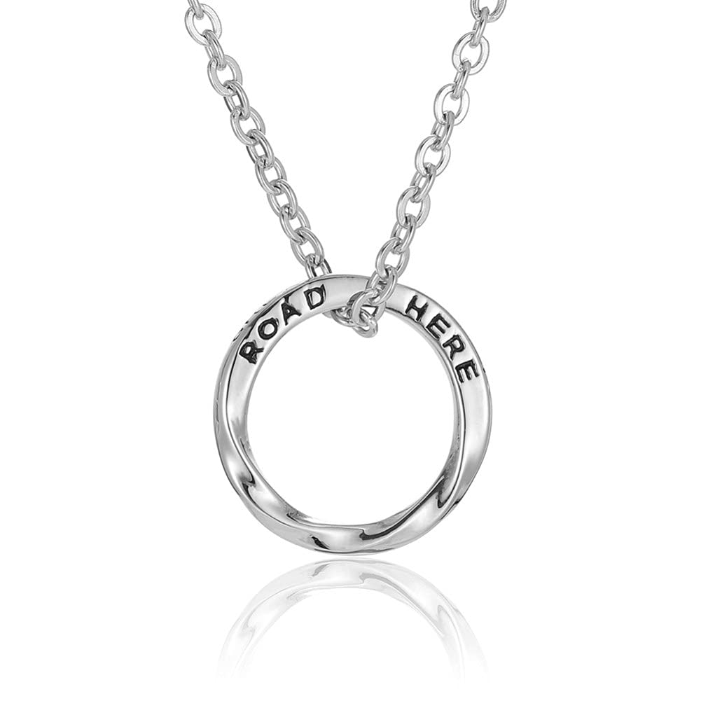 Rockyu ネックレス メンズ シルバー リングホルダーペンダント｜60cm チタンチェーン 指輪風デザイン 男女兼用