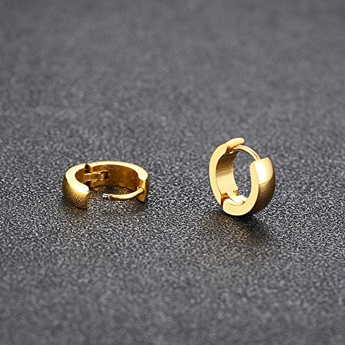 Rockyu ピアス メンズ フープ シンプル リング 316Lステンレス 金属アレルギー対応