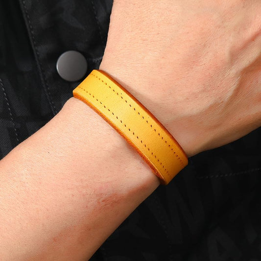 Rockyu ブレスレット メンズ 本革 レザー シンプル ヴィンテージ風 幅1.9cm 長さ26cm