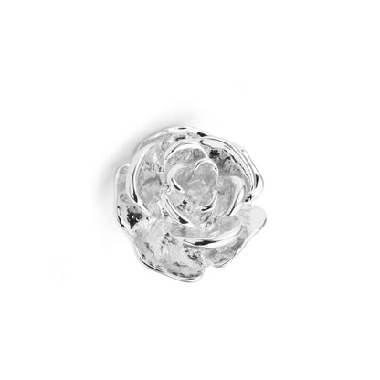 Rockyu ローズブローチ メンズ 花モチーフ 立体デザイン 合金 ゴールド/シルバー/ブラック