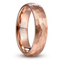 Rockyu タングステンリング 鎚目加工 ピンクゴールド＆ゴールド メンズ 6mm甲丸リング