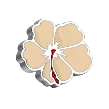 Rockyu ブローチ メンズ レディース イエロー フラワー エナメル メタルラペルピン