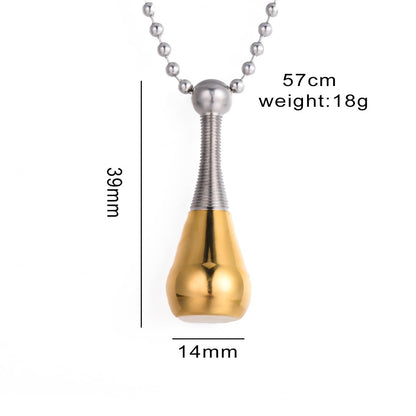 Rockyu ネックレス メンズ レディース ステンレス ウォータードロップ ペンダント 開閉式 香水ボトル 骨壷 メモリアルジュエリー