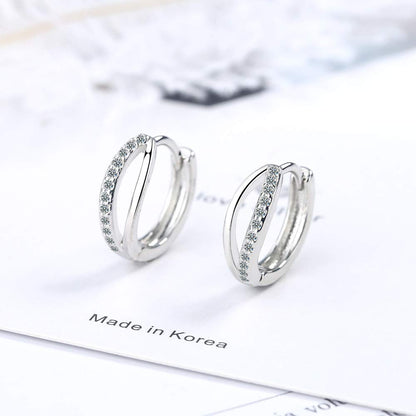 Rockyu フープピアス レディース 小さめ ジルコニア付き シンプルデザイン サージカルステンレス製 金属アレルギー対応