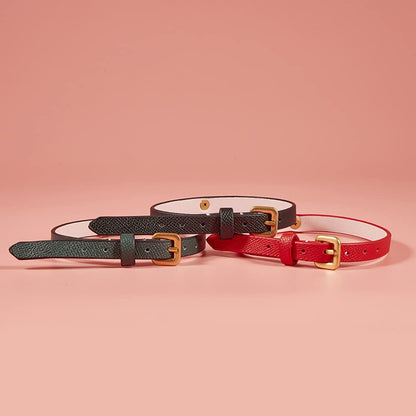 Rockyu 本革リング付きチョーカー レディース