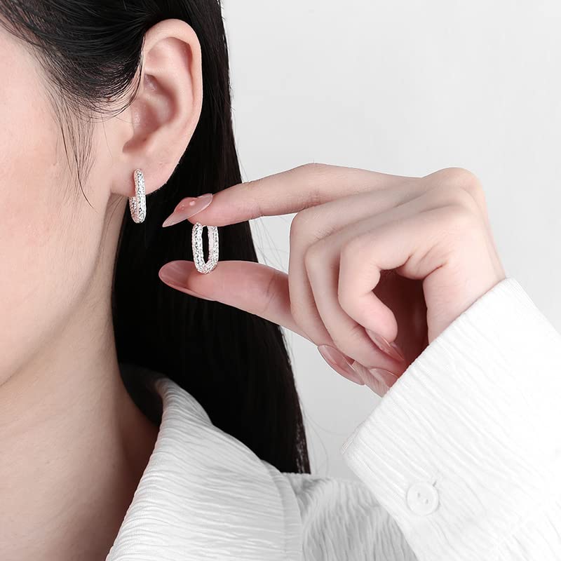 Rockyu シルバー925 不規則テクスチャー フープピアス 小さめハワイ風デザイン