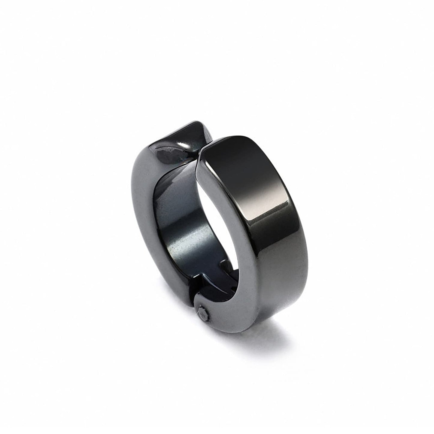 Rockyu ピアス メンズ レディース フープ シルバー ブラック ゴールド ステンレス 金属アレルギー対応