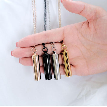 Rockyu メモリアルネックレス ステンレス製 遺骨ペンダント 高級鏡面仕上げ 手元供養用ネックレス