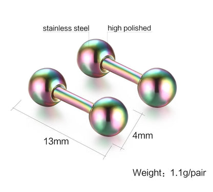 Rockyu バーベルピアス ボール 4mm ステンレス メンズ レディース 軟骨 ピアス 金属アレルギー対応 おしゃれ かっこいい 男女兼用 アクセサリー