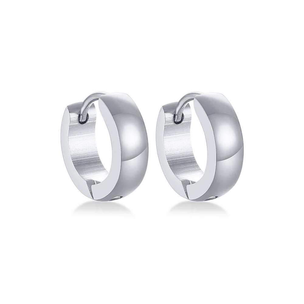 Rockyu ピアス メンズ フープ シンプル リング 316Lステンレス 金属アレルギー対応