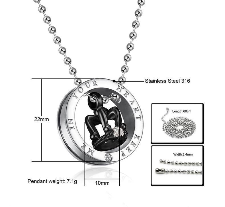 Rockyu クラウンリングペンダントネックレス レディース メンズ