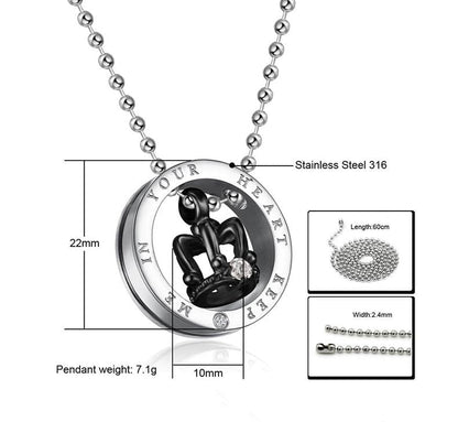 Rockyu クラウンリングペンダントネックレス レディース メンズ