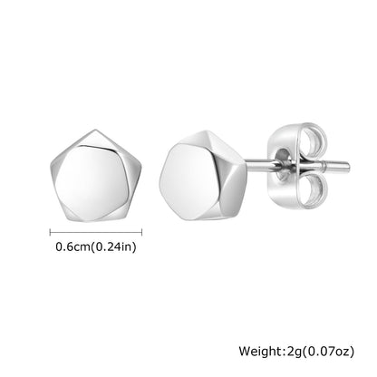 Rockyu メンズ ピアス ステンレス 多面カット シンプルデザイン ブラック 金属アレルギー対応