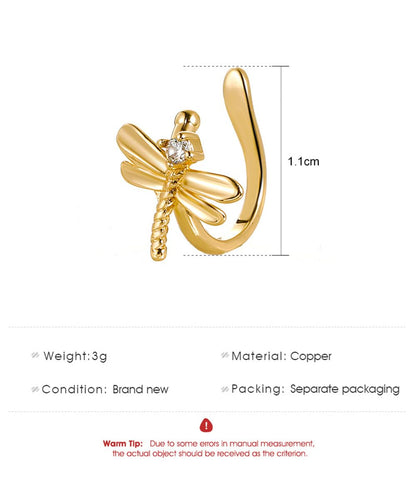 イヤーカフ レディース トンボモチーフ U字型 ジルコニア
