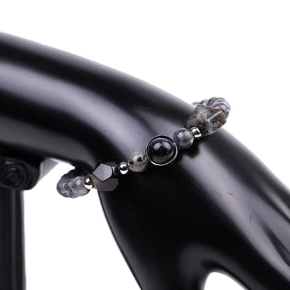 Rockyu ブレスレット レディース メンズ 天然石 パワーストーン 数珠 ピラミッド型ビーズ タイガーアイ ラピスラズリ ブラックオニキス 誕生日 プレゼント