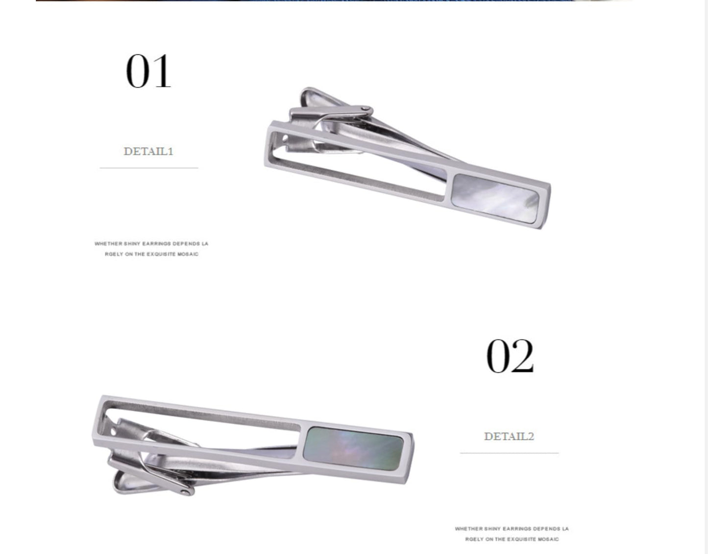 Rockyu ネクタイピン メンズ 誕生石＆天然貝インレイ 水色石 青砂石 パールシェル 黒蝶貝 5cm ビジネス フォーマル