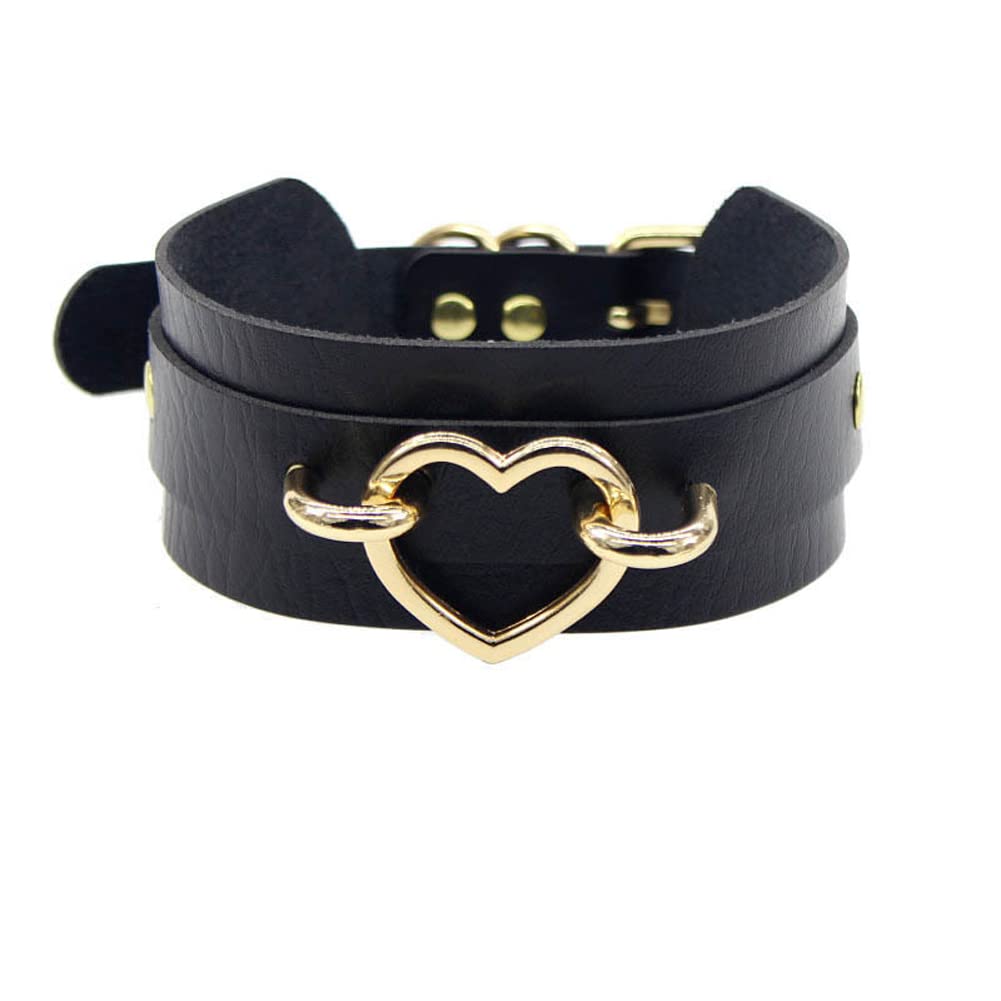 Rockyu 本革ハートチョーカー レディース