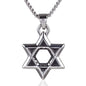 Rockyu 六芒星ネックレス メンズ ステンレス製 ダビデの星 ペンダント シルバー 60cmチェーン