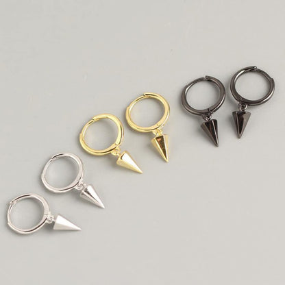 Rockyu 星型＆スタッズフープピアス レディース｜シルバー925・3色展開・金属アレルギー対応